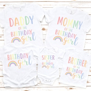 Family pastel rainbow birthday shirts, rainbow birthday shirt, rainbow birthday party, girl birthday party, rainbow theme, matching birthday