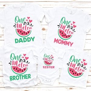 Family One in a melon girls first birthday shirt, 1st birthday girl outfit, watermelon birthday , watermelon party,  first birthday, PINK
