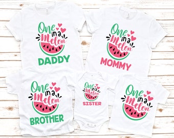 Family One in a melon girls first birthday shirt, 1st birthday girl outfit, watermelon birthday , watermelon party,  first birthday, PINK