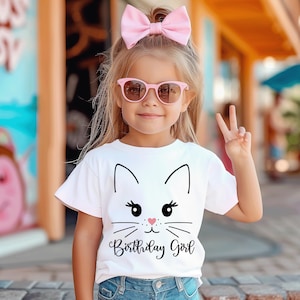 Cat birthday shirt, kitty birthday shirt, girl birthday shirt, girl birthday party, cat theme birthday, custom kitty cat, kitty shirt