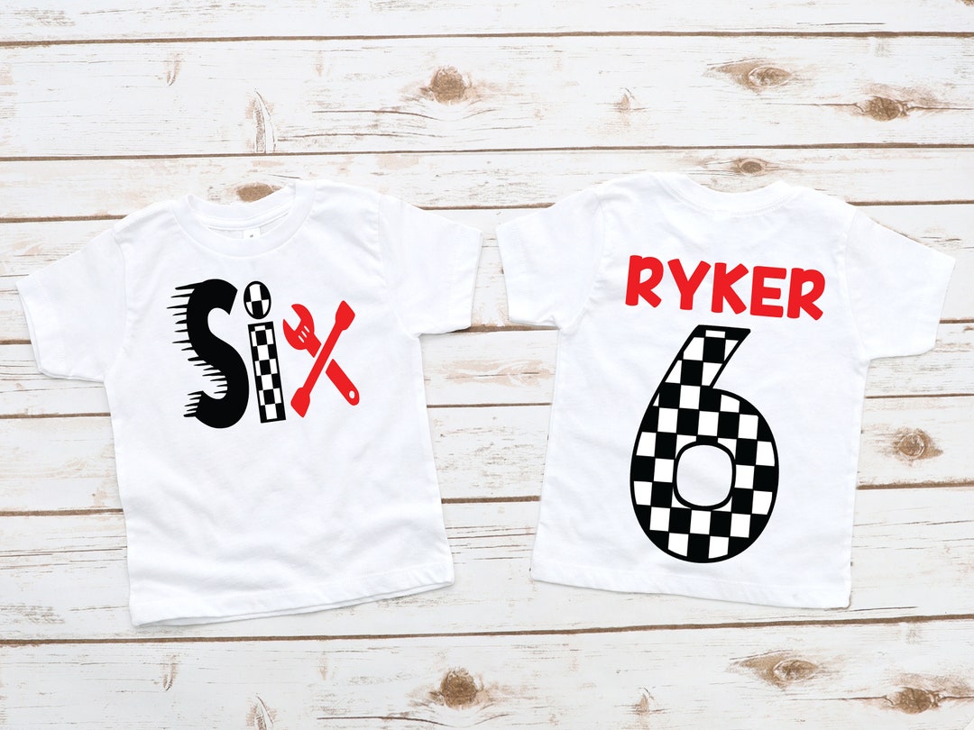 Six Race Car Boy 6th Birthday Shirt, Racecar Birthday, Birthday Boy ...