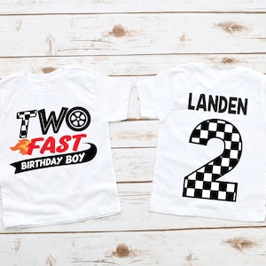 Two fast birthday boy race car shirt, racecar birthday shirt, birthday boy shirt, racecar birthday party, race car t-shirt, custom race car