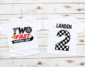Two fast birthday boy race car shirt, racecar birthday shirt, birthday boy shirt, racecar birthday party, race car t-shirt, custom race car