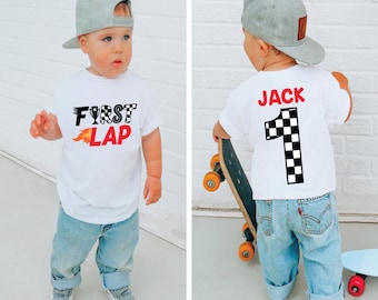 First lap shirt, 1st birthday race car , racecar birthday shirt, birthday boy shirt, race car birthday party, race car t-shirt, custom race