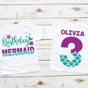 Mermaid birthday shirt, mermaid shirt, mermaid party, mermaid theme, under the sea, mermaid outfit, girl birthday shirt, birthday girl shirt