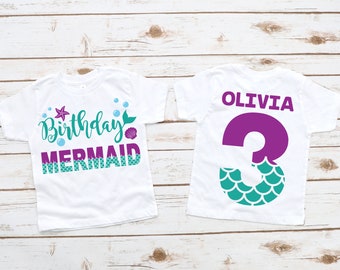 Mermaid birthday shirt, mermaid shirt, mermaid party, mermaid theme, under the sea, mermaid outfit, girl birthday shirt, birthday girl shirt