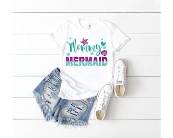 Mermaid birthday shirt, mermaid shirt, mermaid party, mermaid theme, under the sea, mermaid outfit, girl birthday shirt, mermaid mom