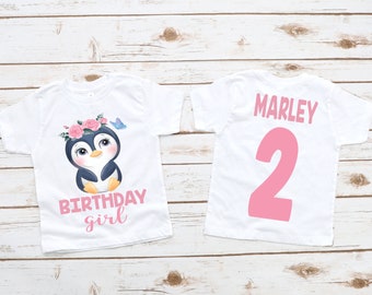 Penguin birthday shirt, girl birthday shirt, girl birthday party, Penguin party, Penguin birthday, Penguin theme, girl birthday, penguin tee