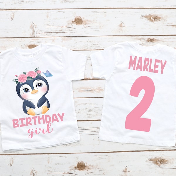 Penguin birthday shirt, girl birthday shirt, girl birthday party, Penguin party, Penguin birthday, Penguin theme, girl birthday, penguin tee
