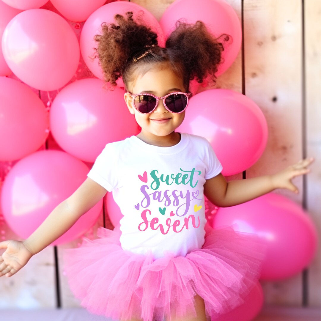 Seventh Birthday Shirt Girl 7th Birthday 7th Birthday Etsy