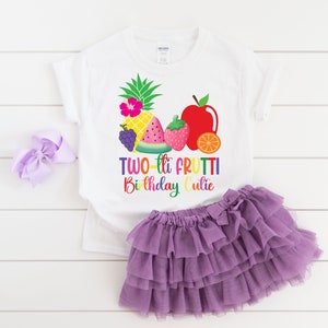 Twotti Frutti birthday shirt, fruit birthday, girls 2nd birthday, second birthday, Two-tti frutti shirt, trotting fruitti theme, fruit shirt