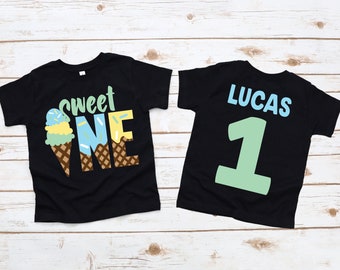 Sweet one ice cream boys 1st birthday shirt, first birthday shirt, 1st birthday party, first birthday gift, boys ice cream  shirt, boys 1st