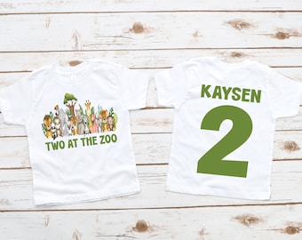 Two at the zoo, party animal birthday shirt, zoo birthday shirt, safari birthday shirt, safari party, wild birthday shirt,  2nd birthday tee