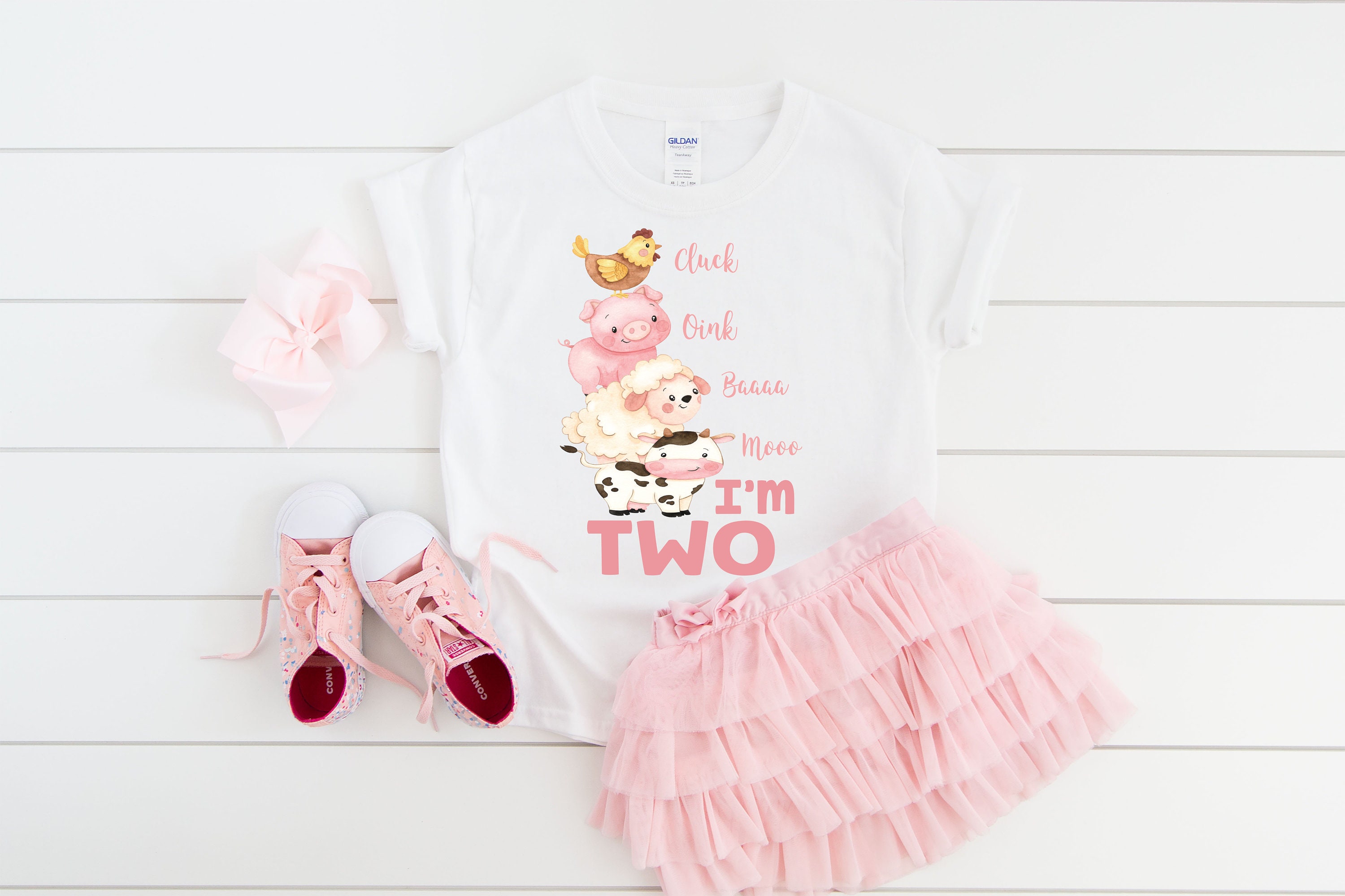 Cluck oink baaa moo I'm two cow birthday shirt,  farm birthday, farm party, farm theme shirt, farm animals, country party, barnyard theme