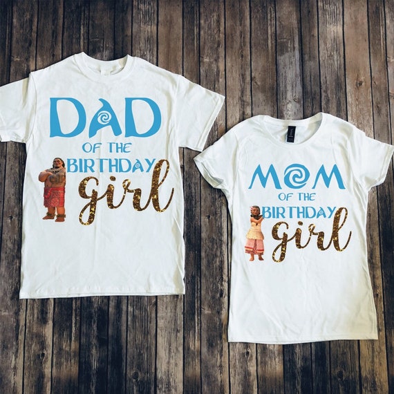 mommy and daddy of the birthday girl shirts