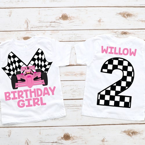 Race Car Girl Birthday Shirt Racecar Birthday Birthday Girl Etsy