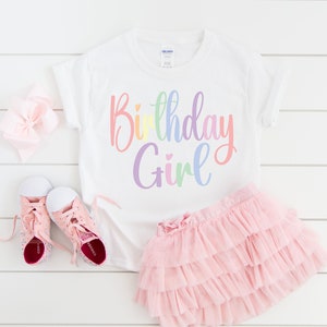 Rainbow pastel birthday shirt, rainbow birthday party, birthday girl shirt, rainbow birthday outfit, 1st birthday shirt, 2nd birthday shirt