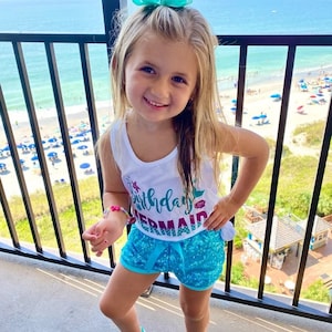 Mermaid birthday shirt, mermaid shirt, mermaid party, mermaid theme, under the sea, mermaid outfit, girl birthday shirt, birthday girl shirt