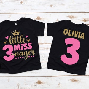 Little Miss Threenager birthday shirt, 3rd birthday shirt, third birthday, threenager shirt, girl birthday shirt, 3rd birthday party