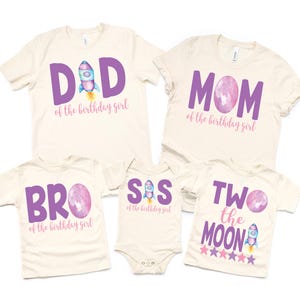 Two the moon girls outer space second 2nd birthday shirt , birthday girl shirt, space birthday theme , 2nd birthday outfit, girl birthday