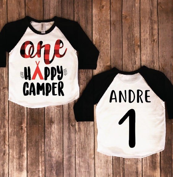 One happy camper kids birthday shirt birthday gift baby boy Etsy