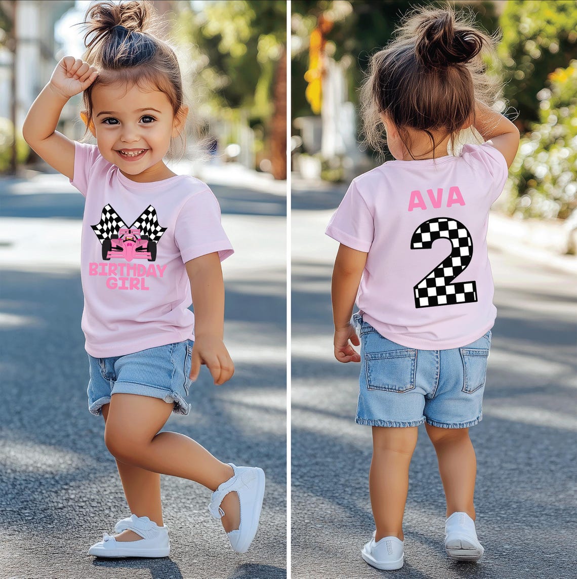 Girls Race Car Birthday Shirt, Vroom Zoom Birthday Outfit, Pink Racer ...