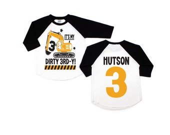 Dirty 3RD-Y birthday shirt, excavator birthday, construction birthday , construction party , boys 3rd birthday shirt, 3rd birthday party