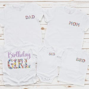 Floral Birthday Girl Shirt, Wildflower First Birthday Outfit image 3