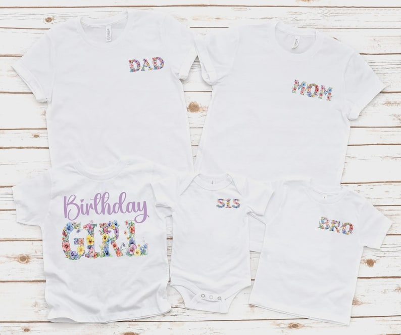 Floral Birthday Girl Shirt, Wildflower First Birthday Outfit image 3
