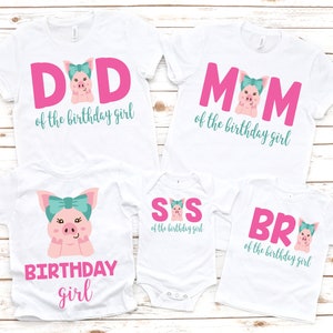 Pig birthday shirt, girl birthday shirt, 1st birthday party, pig birthday party, piggy theme, girl birthday, pig outfit, matching pig shirt