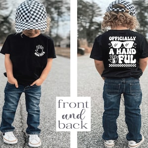 5th birthday shirt boy, officially a handful, 5th birthday, five year old boy shirt, handful shirt, boy birthday shirt, 5th birthday boy