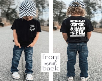 5th birthday shirt boy, officially a handful, 5th birthday, five year old boy shirt, handful shirt, boy birthday shirt, 5th birthday boy