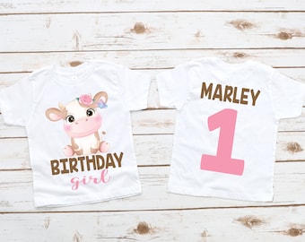 Cow birthday shirt, girl birthday shirt, girl birthday party, cow party, cow birthday, cow theme, girl birthday, custom cute cow shirt