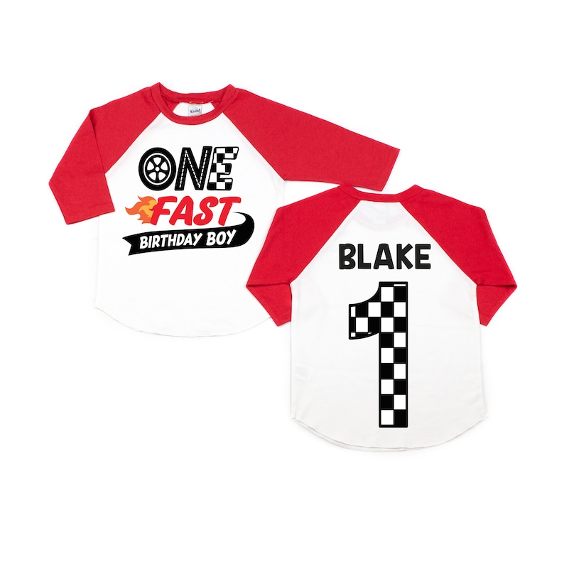 One fast birthday boy 1st race car shirt, racecar birthday shirt, birthday boy shirt, race car birthday party, race car t-shirt, custom race image 3