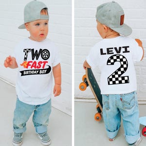 Two fast birthday boy race car shirt, racecar birthday shirt, birthday boy shirt, racecar birthday party, race car t-shirt, custom race car