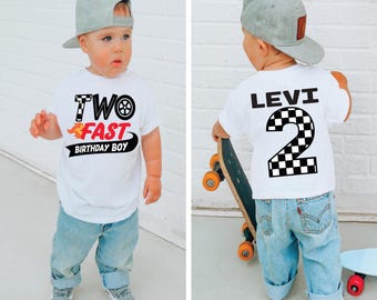 Two fast birthday boy race car shirt, racecar birthday shirt, birthday boy shirt, racecar birthday party, race car t-shirt, custom race car