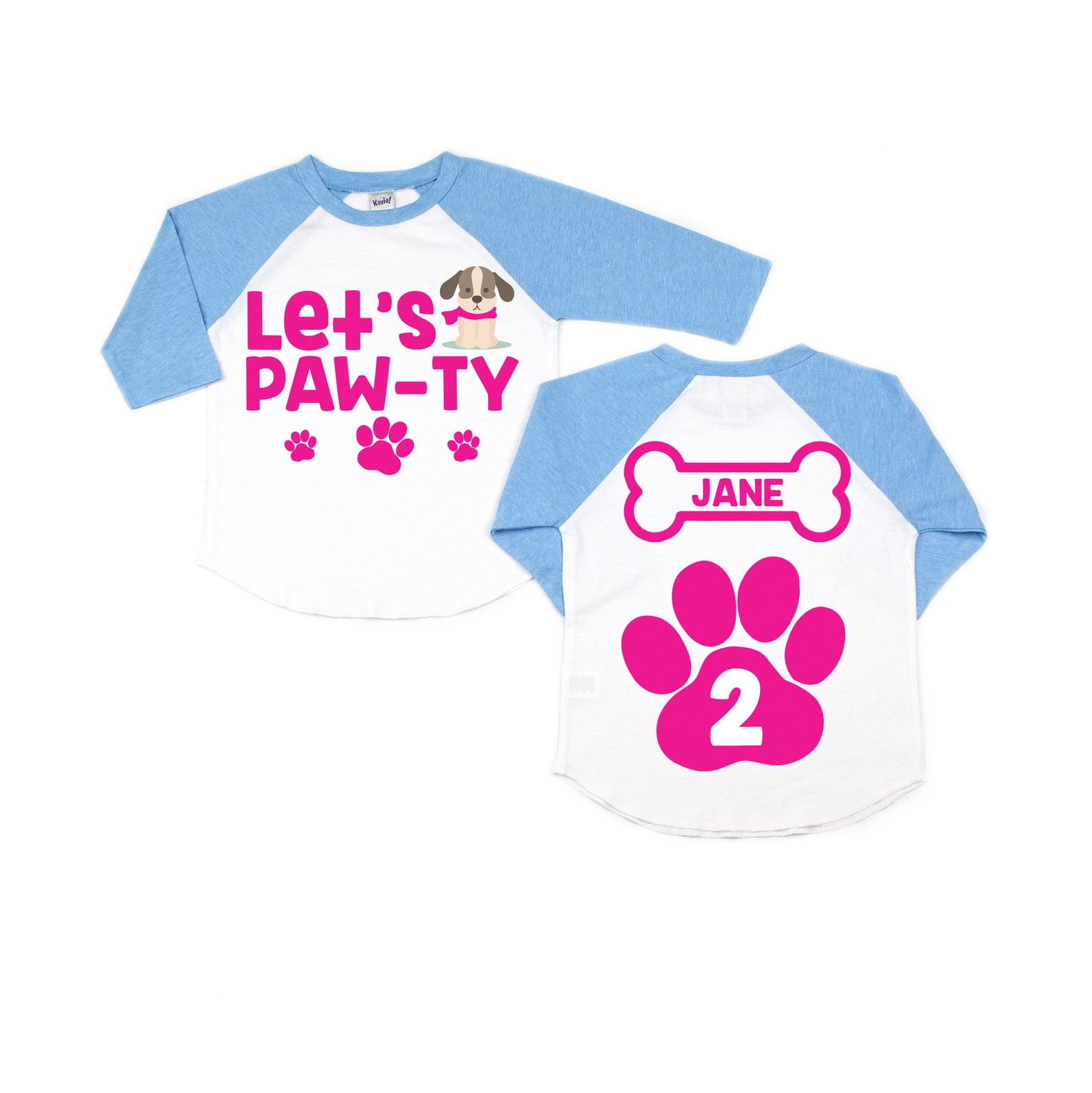 Dog Puppy Girl Let's Pawty Pink Cute Birthday Shirt Girl Etsy