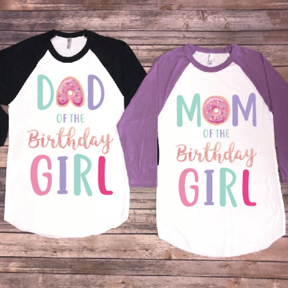 Mom and Dad Donut Birthday Shirt Donut 