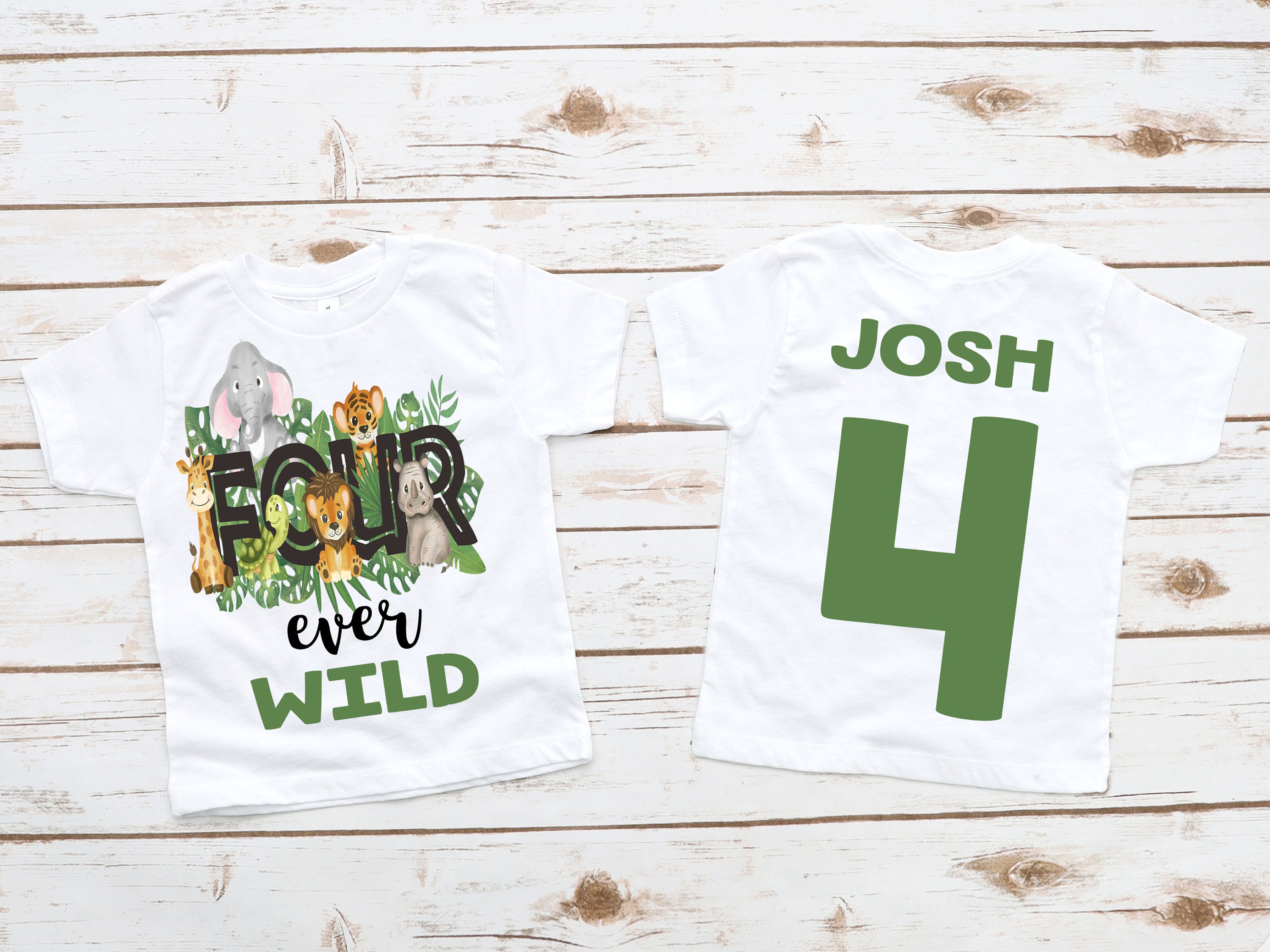 Four Wild Safari Animals Jungle Zoo 4TH Fourth Birthday Shirt - Etsy Four Wild Safari Animals Jungle Zoo 4TH Fourth Birthday Shirt - Etsy