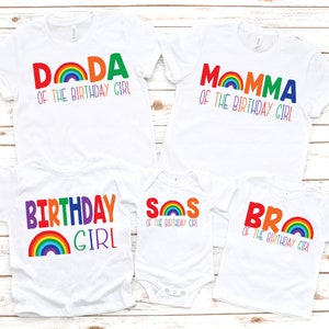 Rainbow birthday shirt, rainbow party theme, rainbow birthday party, girl birthday party, girl rainbow shirt, custom rainbow shirt
