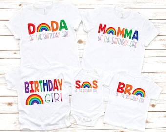 Rainbow birthday shirt, rainbow party theme, rainbow birthday party, girl birthday party, girl rainbow shirt, custom rainbow shirt