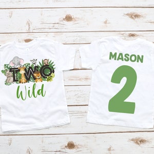 Two wild shirt ,2nd birthday shirt , two wild shirt, two wild birthday boy, wild birthday shirt, boys wild shirt, safari animals jungle zoo