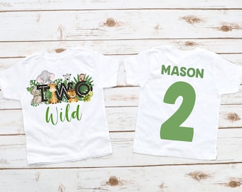 Two wild shirt ,2nd birthday shirt , two wild shirt, two wild birthday boy, wild birthday shirt, boys wild shirt, safari animals jungle zoo