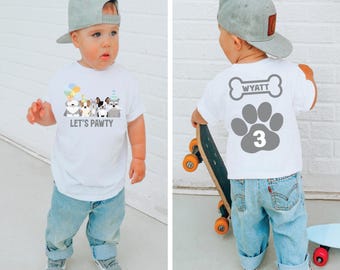 Let's pawty puppy birthday shirt, let's paw-ty, puppy birthday, dog birthday, puppy party, dog birthday party, pawty shirt, boy birthday tee