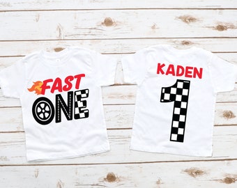 Fast one 1st birthday race car shirt, racecar birthday shirt, birthday boy shirt, race car birthday party, race car t-shirt, custom race car