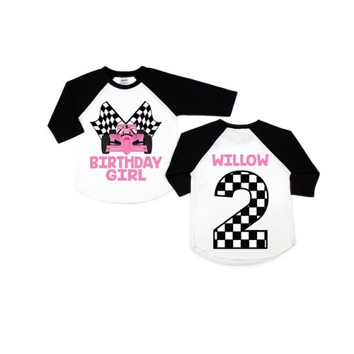 Race Car Girl Birthday Shirt Racecar Birthday Birthday Girl Etsy