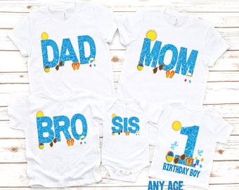 Pool party birthday shirt, boys 1st birthday, boys birthday shirt, summer pool party, beach party , beach birthday shirt, splash and play