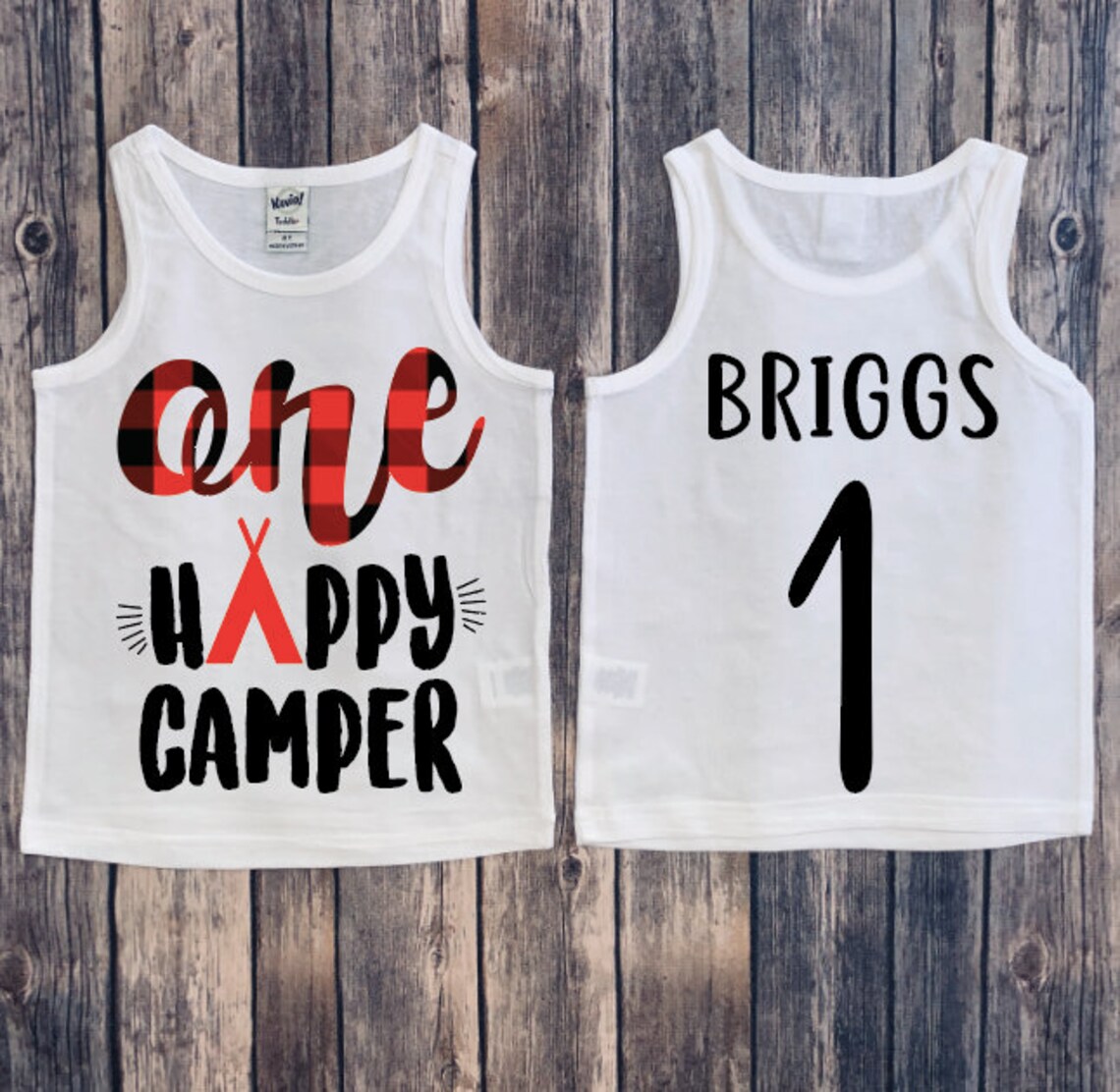 One happy camper kids birthday shirt birthday gift baby boy Etsy