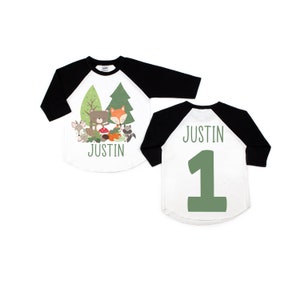 Woodland animals personalized zoo second first two birthday shirt, two wild shirt, birthday boy, woodland birthday theme, wild one shirt