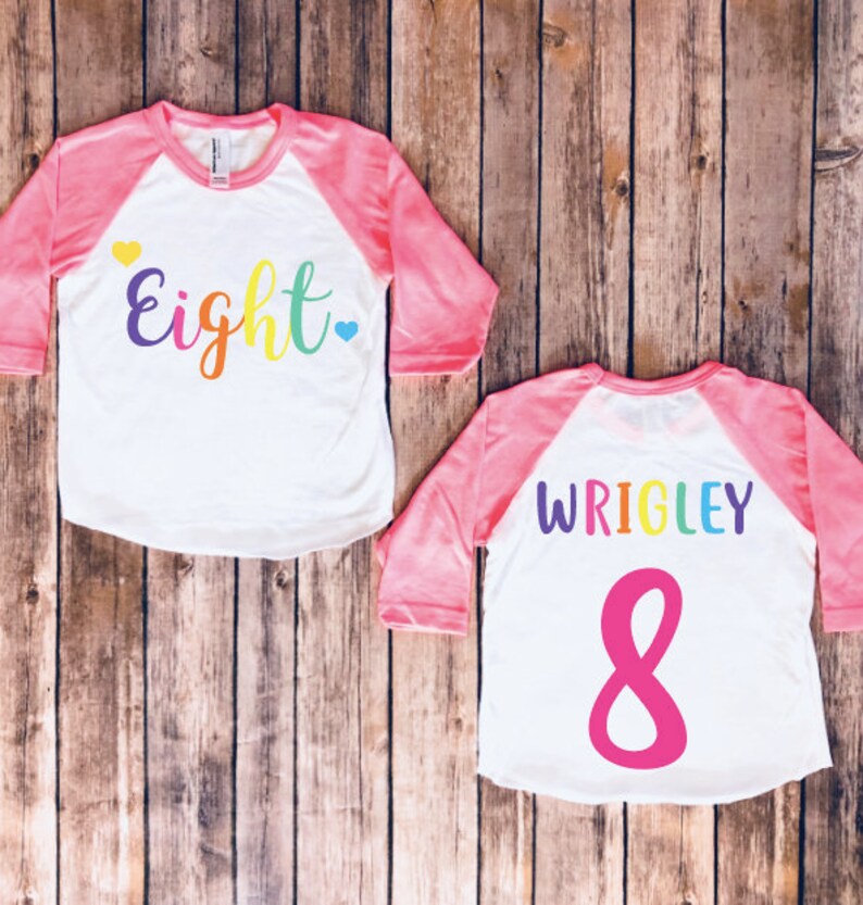 Eight Eight Shirt Birthday Girl Shirt Eight Year Old Etsy